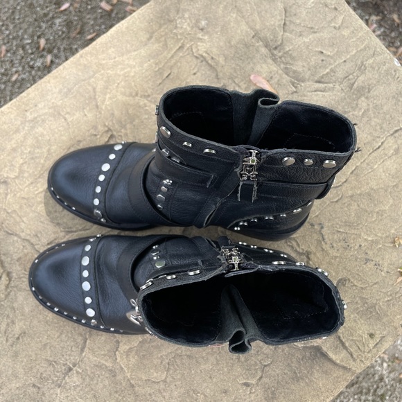 Sam Edelman 7 5 combat moto boots | black boots | 7 1/2 boots goth studded boot - Picture 3 of 5